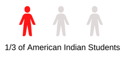 Graphic showing 1/3 of American Indian Students