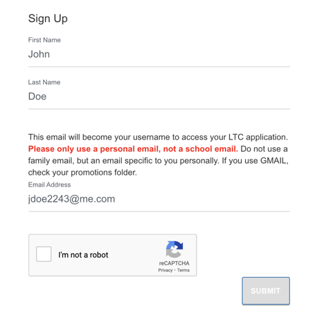 Screenshot of dialog asking for name, email address, and CAPTCHA